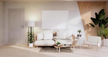 Minimalist interior ,Sofa furniture and plants, modern room design.3D rendering photo