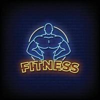 Fitness Neon Signs Style Text Vector