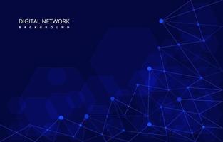 Hexagon Digital Network Connection Internet Computer Technology Background vector