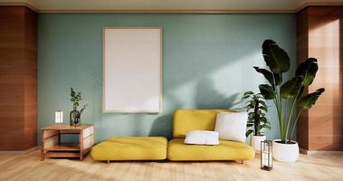 Mint Living Room Interior Design. 3D rendering photo