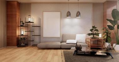 Sofa furniture, modern room japanese design,minimal.3D rendering photo