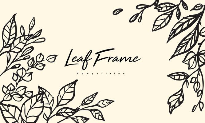 set of hand drawn leaf vector illustration, flower lineart isolated graphic elements for your design, floral lineart for classic design