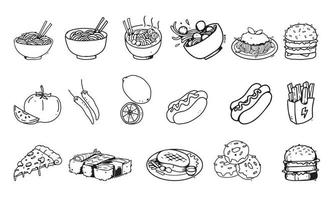 hand drawn set of food illustration, For food business isolated background vector