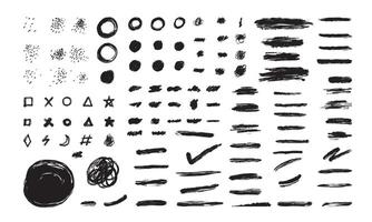 set of design elements. big bundle of paint brush stroke vector illustration. big colection of stroke element on isolated background