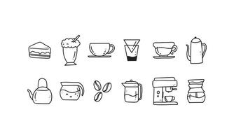 set of coffee shop hand drawn vector illustration