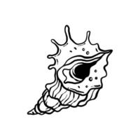 uncolored seashell illustration collection. animated nautical animal in vector graphic for creative design. aquatic object animation isolated on white background.
