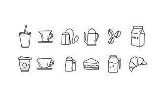 set of coffee shop hand drawn vector illustration