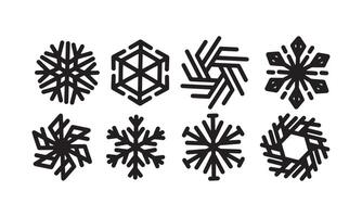 conjunto de vector de copos de nieve, invierno y chistmas icono, fondo aislado