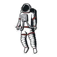 Astronaut in spacesuit floating in weightlessness, spaceman in open space  realistic vector illustration isolated over white background. Stock Vector