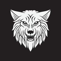 ilustración vectorial de un lobo. diseño de cabeza de animal para diseño de logotipo y camiseta vector