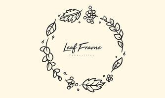 plant and flower composition for decoration frame, simple hand drawn leaves lineart illustration, floral vector elements for romantic and vintage design