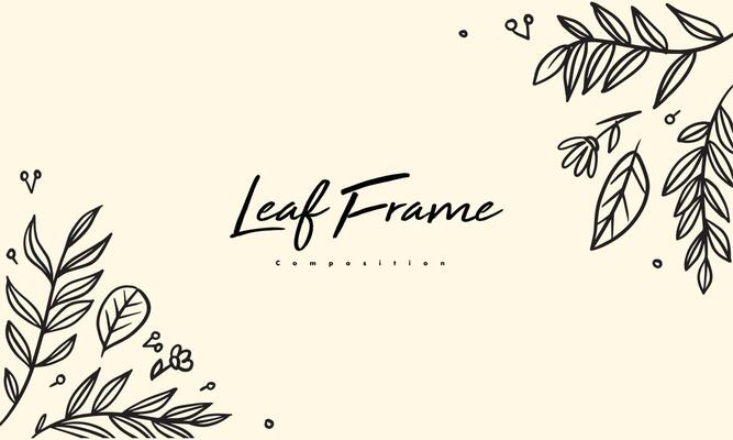 set of hand drawn leaf vector illustration, flower lineart isolated graphic elements for your design, floral lineart for classic design