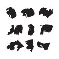 a collection of black ink strokes. scratch material for drawing vector lines.