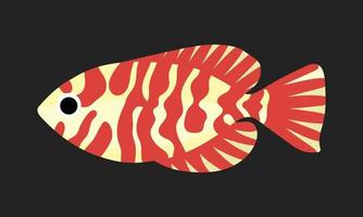 el pez pargo glasseye. conjunto de colección de ilustración de peces de coral. el dibujo a mano de la vida submarina. animación vectorial dibujada a mano. adorables y hermosos peces de la vida marina. vector