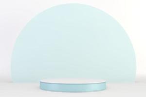 Cyan pedestal design for product show, 3D rendering photo