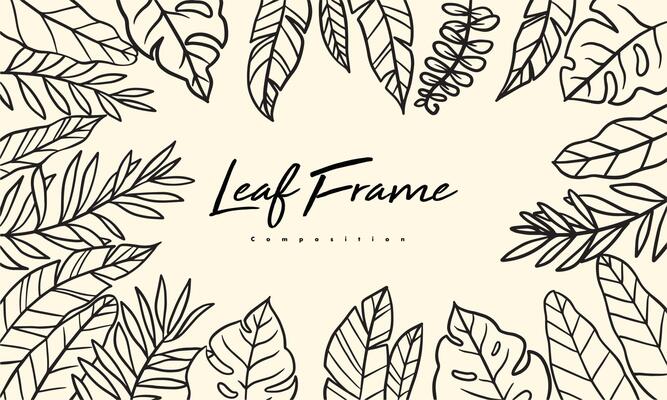 set of hand drawn leaf vector illustration, flower lineart isolated graphic elements for your design, floral lineart for classic design