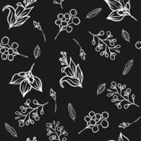 patrón floral transparente hecho de hojas, ramas, flores y plantas. textura colorida para la decoración de elementos de impresión, tela y textil, fondo, etc.en el vector. vector