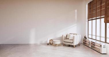 Modern living room minimalist design, 3d rendering photo