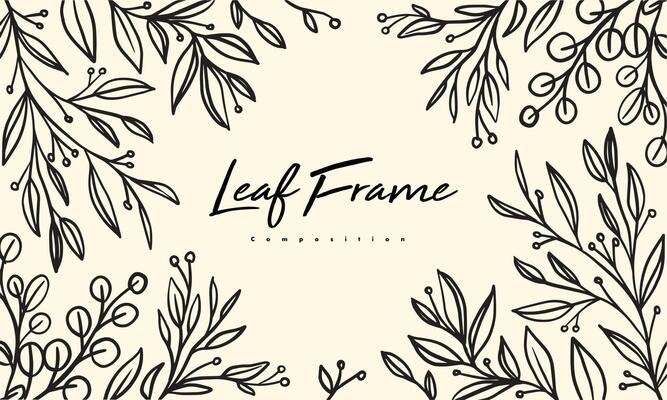 set of hand drawn leaf vector illustration, flower lineart isolated graphic elements for your design, floral lineart for classic design