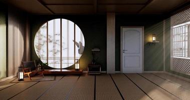 Minimal green Living room.3D rendering photo