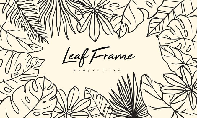 set of hand drawn leaf vector illustration, flower lineart isolated graphic elements for your design, floral lineart for classic design