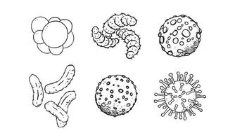 set of virus hand drawn vector illustration
