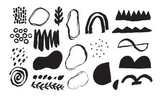 Hand drawn of various shape, stroke, and ocean doodle objects. Collection of Abstract contemporary modern trendy vector illustration.