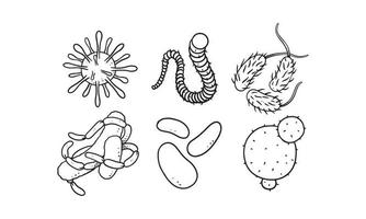 set of virus hand drawn vector illustration