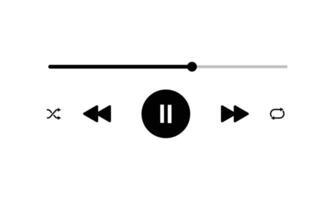 icon media music player in vector. modern playback of music application. multimedia navigation  on smartphone device. vector