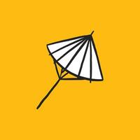 oil paper umbrella. iconic Japanese symbol in hand drawn illustration. vector graphic of Japan's traditional culture.