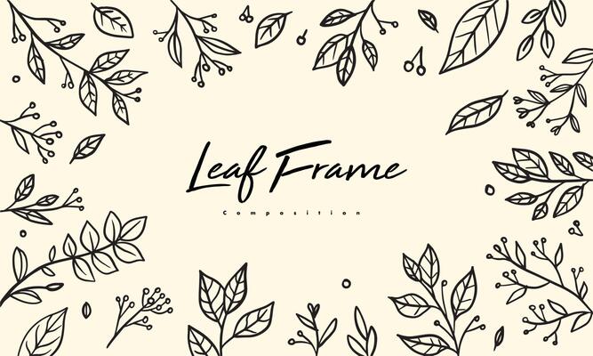 set of hand drawn leaf vector illustration, flower lineart isolated graphic elements for your design, floral lineart for classic design