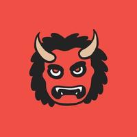 oni, a traditional mask in Japanese event symbolize the demon nature. iconic Japanese symbol in hand drawn illustration. vector graphic of Japan's traditional culture.