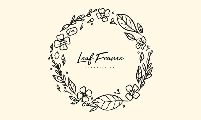 set of hand drawn leaf vector illustration, flower lineart isolated graphic elements for your design, floral lineart for classic design