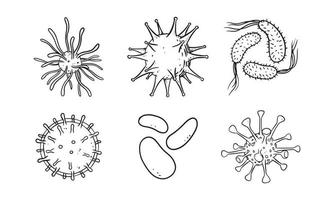 set of virus hand drawn vector illustration