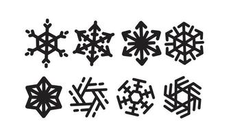 conjunto de vector de copos de nieve, invierno y chistmas icono, fondo aislado