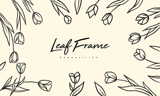 set of hand drawn leaf vector illustration, flower lineart isolated graphic elements for your design, floral lineart for classic design