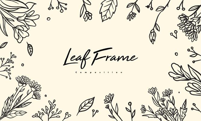 set of hand drawn leaf vector illustration, flower lineart isolated graphic elements for your design, floral lineart for classic design