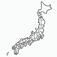 doodle freehand drawing of japan map. vector