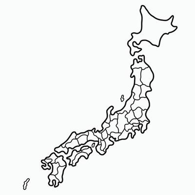 doodle freehand drawing of japan map.