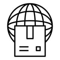 Worldwide Shipping Line Icon vector