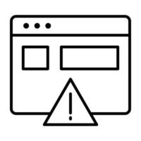 Website Error Line Icon vector