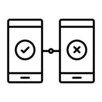 AB Testing Line Icon vector