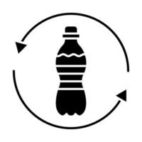 Plastic Recycle Glyph Icon vector