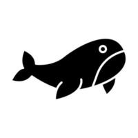 Whale Glyph Icon vector