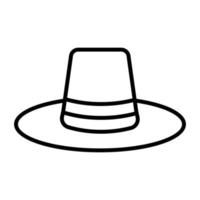 icono de línea de sombrero de agricultura vector