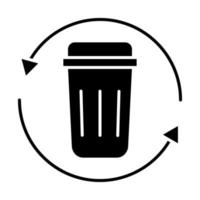 Trash Recycle Glyph Icon vector