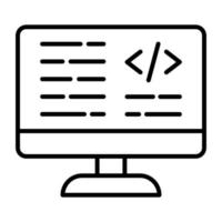 icono de línea de código css vector