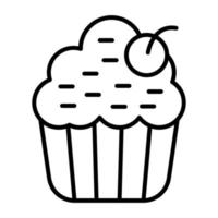 icono de línea de muffin vector