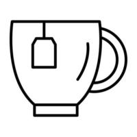 Tea Cup Line Icon vector