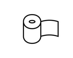 Toilet tissue paper roll with ridges line art vector icon for apps and websites